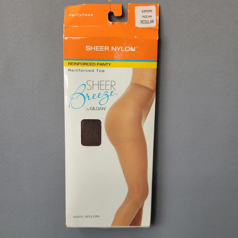 Pantyhose Mocha Sheer Breeze 100% Nylon Womens Size Regular Reinforced Panty New